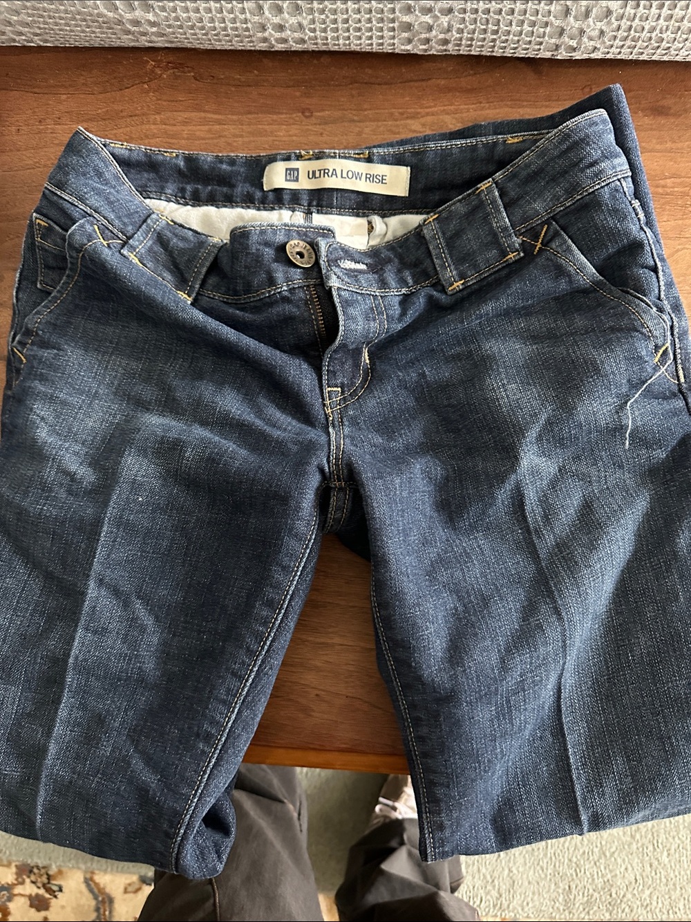 GAP Ultra Low Rise Jeans - Dark Blue with Contrast Stitching